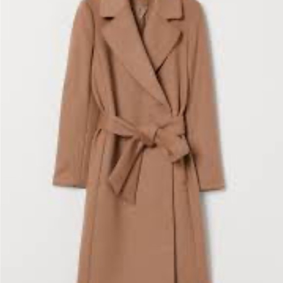 H&M Jackets & Blazers - H&M women’s camel colored wool blend belted pea coat jacket size 6